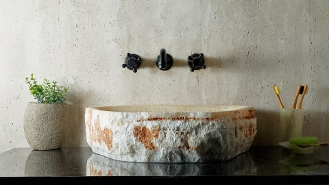 Каменная мойка Hector M229 из бежевого гранита Beige ИНДОНЕЗИЯ 00701111229 для ванной комнаты_1