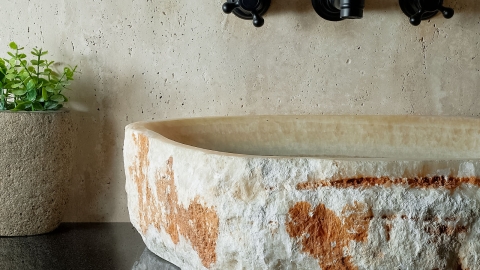 Каменная мойка Hector M229 из бежевого гранита Beige ИНДОНЕЗИЯ 00701111229 для ванной комнаты_4