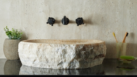 Каменная мойка Hector M232 из бежевого оникса Beige Honey ИНДИЯ 00709311232 для ванной комнаты_5