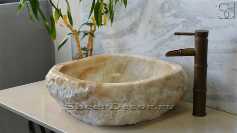 Раковина для ванной Hector из речного камня  Beige Honey ИНДОНЕЗИЯ 007093111_2