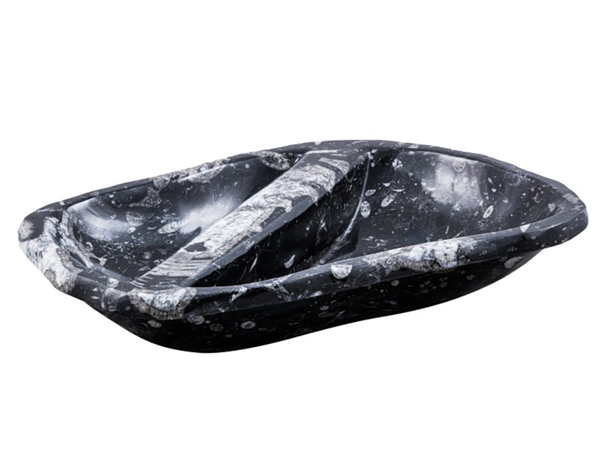 Мраморная раковина природной формы Hector из черного камня Dark Galaxy_2