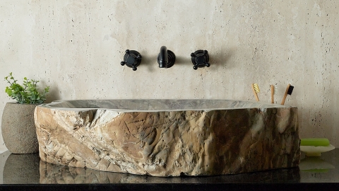 Зеленая раковина Hector M110 из камня кварцита Dragon Green ИНДИЯ 00701411110 для ванной комнаты_1