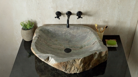 Зеленая раковина Hector M110 из камня кварцита Dragon Green ИНДИЯ 00701411110 для ванной комнаты_3