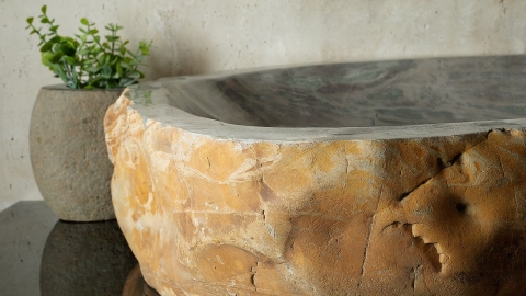 Каменная мойка Hector M111 из зеленого кварцита Dragon Green ИНДИЯ 00701411111 для ванной комнаты_4