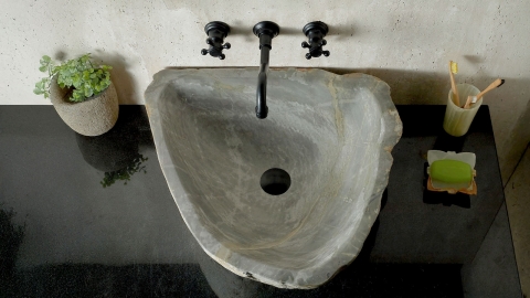 Каменная мойка Hector M112 из зеленого кварцита Dragon Green ИНДИЯ 00701411112 для ванной комнаты_3