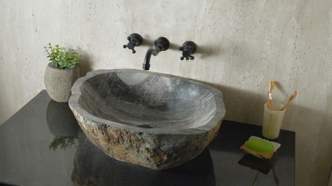 Каменная мойка Hector M114 из зеленого кварцита Dragon Green ИНДИЯ 00701411114 для ванной комнаты_2