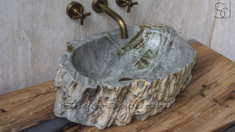 Раковина для ванной Hector M15 из речного камня  Dragon Green ИНДИЯ 0070141115_1