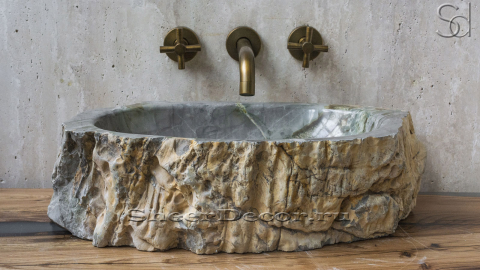 Раковина для ванной Hector M15 из речного камня  Dragon Green ИНДИЯ 0070141115_2