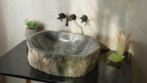 Каменная мойка Hector M30 из зеленого кварцита Dragon Green ИНДИЯ 0070141130 для ванной комнаты_2