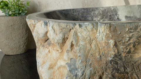 Каменная мойка Hector M30 из зеленого кварцита Dragon Green ИНДИЯ 0070141130 для ванной комнаты_3