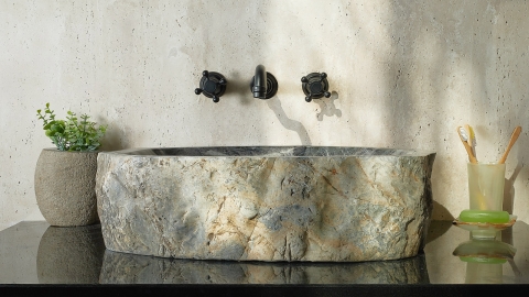 Каменная мойка Hector M30 из зеленого кварцита Dragon Green ИНДИЯ 0070141130 для ванной комнаты_4