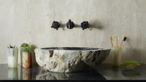 Зеленая раковина Hector M31 из камня кварцита Dragon Green ИНДИЯ 0070141131 для ванной комнаты_1