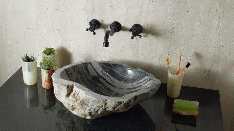 Зеленая раковина Hector M31 из камня кварцита Dragon Green ИНДИЯ 0070141131 для ванной комнаты_2