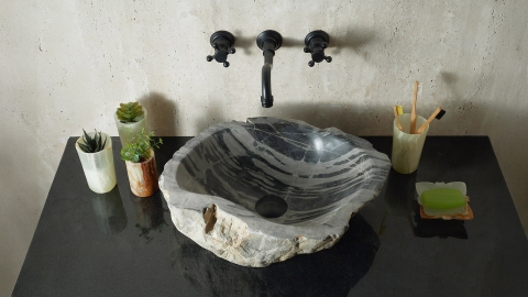 Зеленая раковина Hector M31 из камня кварцита Dragon Green ИНДИЯ 0070141131 для ванной комнаты_3