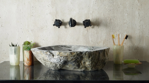 Зеленая раковина Hector M31 из камня кварцита Dragon Green ИНДИЯ 0070141131 для ванной комнаты_4