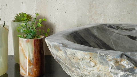 Зеленая раковина Hector M31 из камня кварцита Dragon Green ИНДИЯ 0070141131 для ванной комнаты_5