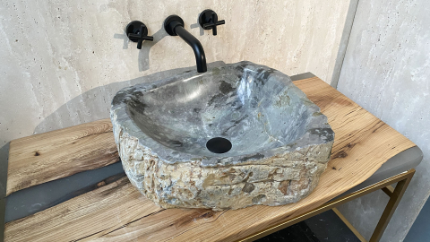 Раковина для ванной Hector M19 из речного камня  Dragon Green ИНДИЯ 0070141119_5