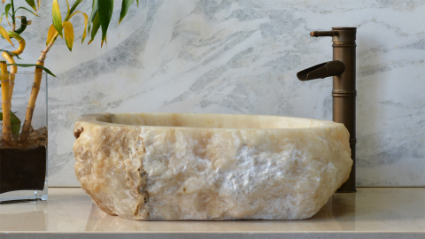 Раковина для ванной Hector M25 из речного камня  Honey Onyx ИНДИЯ 0070161125_1