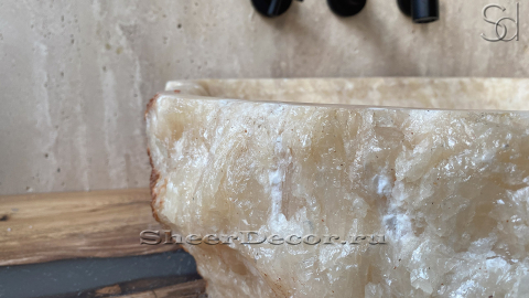 Раковина для ванной Hector M112 из речного камня  Honey Onyx ИНДИЯ 00701611112_5