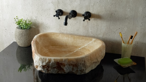 Желтая раковина Hector M231 из камня оникса Honey Onyx ИНДИЯ 00701611231 для ванной комнаты_2