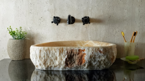 Желтая раковина Hector M231 из камня оникса Honey Onyx ИНДИЯ 00701611231 для ванной комнаты_4