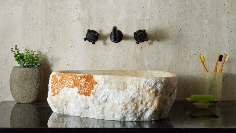 Каменная мойка Hector M230 из желтого оникса Honey Onyx ИНДИЯ 00701611230 для ванной комнаты_1