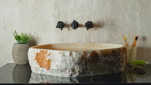 Желтая раковина Hector M233 из камня оникса Honey Onyx ИНДИЯ 00701611233 для ванной комнаты_1