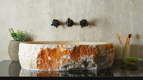 Желтая раковина Hector M233 из камня оникса Honey Onyx ИНДИЯ 00701611233 для ванной комнаты_5