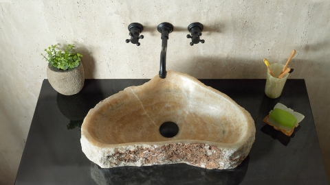 Каменная мойка Hector M234 из желтого оникса Honey Onyx ИНДИЯ 00701611234 для ванной комнаты_3