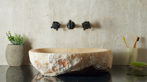 Желтая раковина Hector M236 из камня оникса Honey Onyx ИНДИЯ 00701611236 для ванной комнаты_1