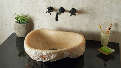 Желтая раковина Hector M236 из камня оникса Honey Onyx ИНДИЯ 00701611236 для ванной комнаты_3