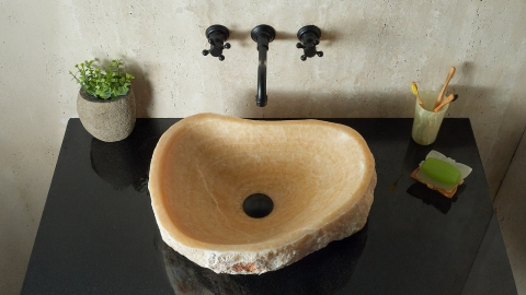 Желтая раковина Hector M236 из камня оникса Honey Onyx ИНДИЯ 00701611236 для ванной комнаты_4