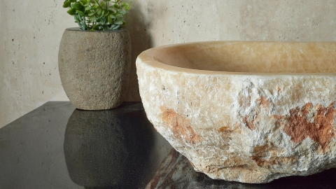 Желтая раковина Hector M236 из камня оникса Honey Onyx ИНДИЯ 00701611236 для ванной комнаты_5