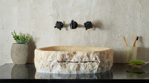 Желтая раковина Hector M237 из камня оникса Honey Onyx ИНДИЯ 00701611237 для ванной комнаты_1