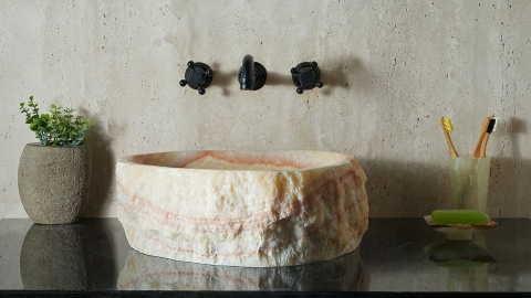 Каменная мойка Hector M238 из желтого оникса Honey Onyx ИНДИЯ 00701611238 для ванной комнаты_1