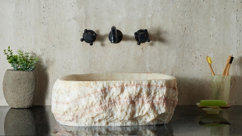 Желтая раковина Hector M239 из камня оникса Honey Onyx ИНДИЯ 00701611239 для ванной комнаты_1