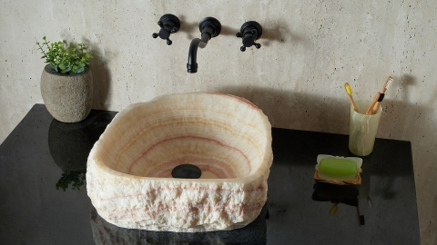 Желтая раковина Hector M239 из камня оникса Honey Onyx ИНДИЯ 00701611239 для ванной комнаты_2