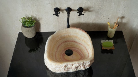 Желтая раковина Hector M239 из камня оникса Honey Onyx ИНДИЯ 00701611239 для ванной комнаты_3