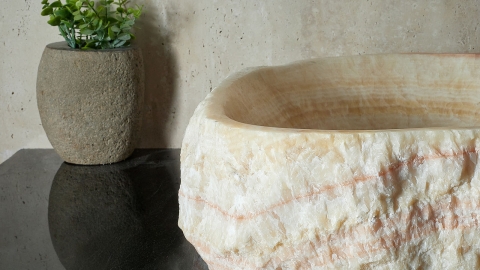 Желтая раковина Hector M239 из камня оникса Honey Onyx ИНДИЯ 00701611239 для ванной комнаты_4