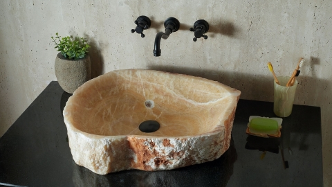 Желтая раковина Hector M246 из камня оникса Honey Onyx ИНДИЯ 00701611246 для ванной комнаты_2