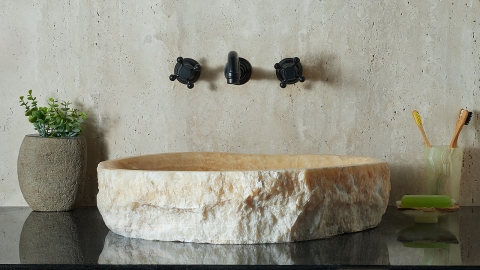 Желтая раковина Hector M243 из камня оникса Honey Onyx ИНДИЯ 00701611243 для ванной комнаты_1