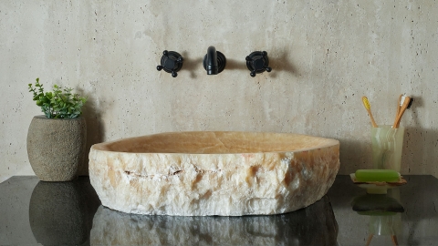 Желтая раковина Hector M243 из камня оникса Honey Onyx ИНДИЯ 00701611243 для ванной комнаты_5