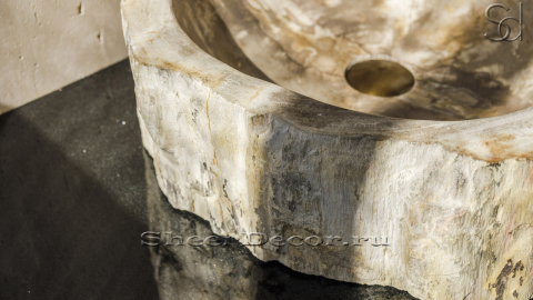 Каменная раковина Hector M27 из окаменелого дерева Petrified Beigewood ИНДОНЕЗИЯ 0079021127 для ванной_4