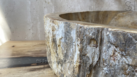 Каменная раковина Hector M126 из окаменелого дерева Petrified Beigewood ИНДОНЕЗИЯ 00790211126 для ванной_4