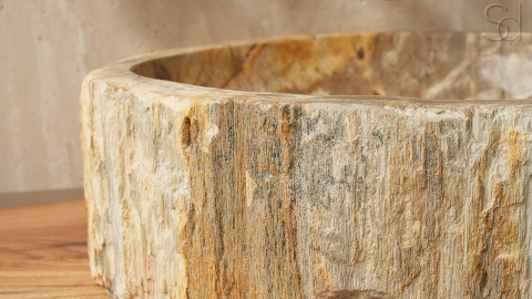 Каменная раковина Hector M155 из окаменелого дерева Petrified Beigewood ИНДОНЕЗИЯ 00790211155 для ванной_6