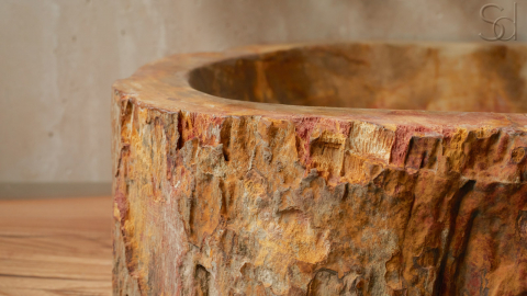 Каменная раковина Hector M157 из окаменелого дерева Petrified Brownwood ИНДОНЕЗИЯ 00709511157 для ванной_6