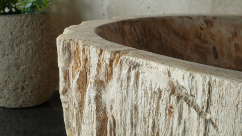 Деревянная мойка Hector M207 из коричневого окаменелого дерева Petrified Brownwood ИНДОНЕЗИЯ 00709511207 для ванной комнаты_4