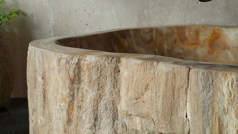 Коричневая раковина Hector M227 из дерева окаменелого дерева Petrified Brownwood ИНДОНЕЗИЯ 00709511227 для ванной комнаты_4
