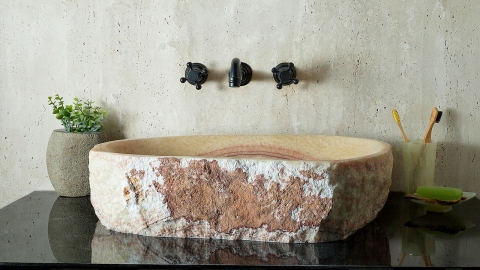 Каменная мойка Hector M136 из красного оникса Red Honey ИНДИЯ 00707911136 для ванной комнаты_1