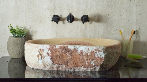 Каменная мойка Hector M136 из красного оникса Red Honey ИНДИЯ 00707911136 для ванной комнаты_2